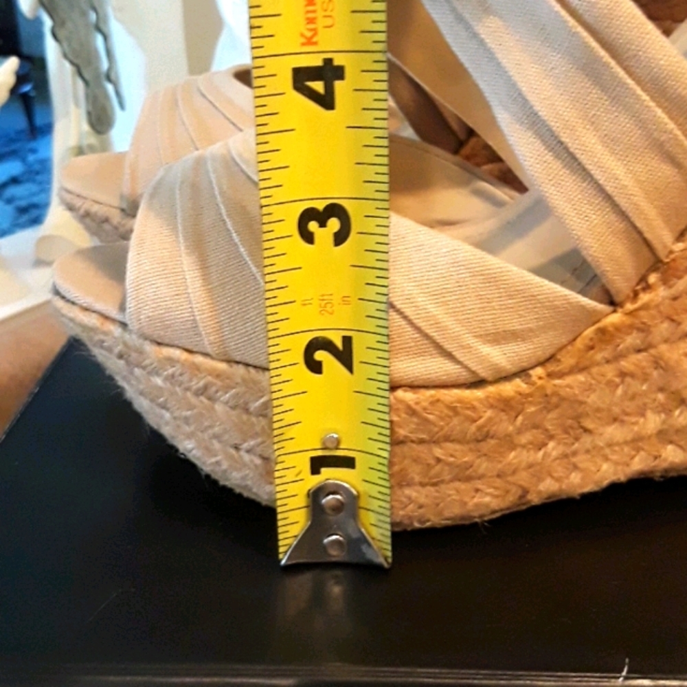 NEW NEVER WORN High Heel Wedge Espadrilles - Picture 7 of 11